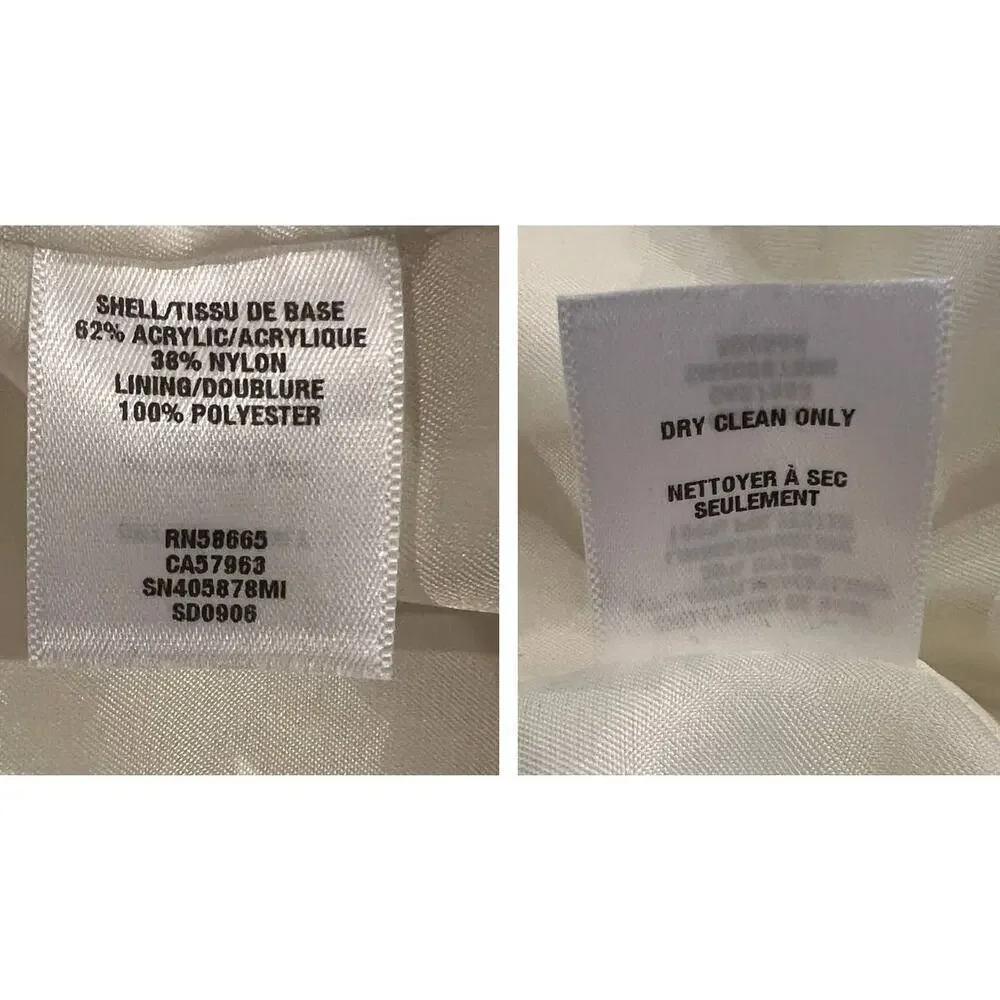 Something Navy Women Double Breasted Jacket in Ivory Size Large